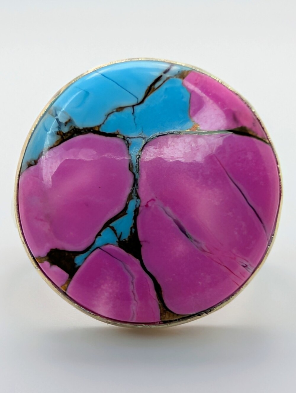 Cotton Candy Turquoise S925 Sterling Silver Ring Size 7 1/2
